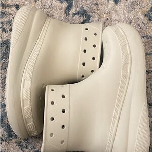 Cream Ankle Rain Boots